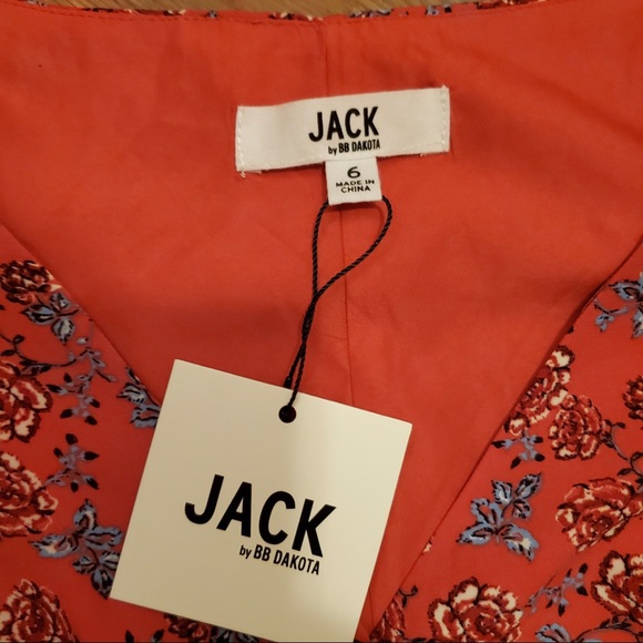 Jack by BB Dakota Red Floral Ruffled Dress NWT - Picture 5 of 5